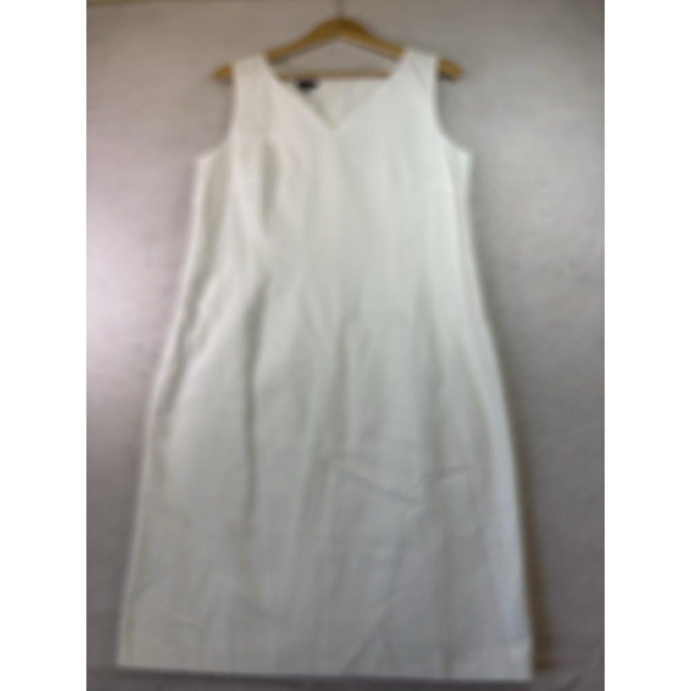 Talbots Sleeveless White Cotton Sheath Dress Sz 12 NWT $149 MSRP